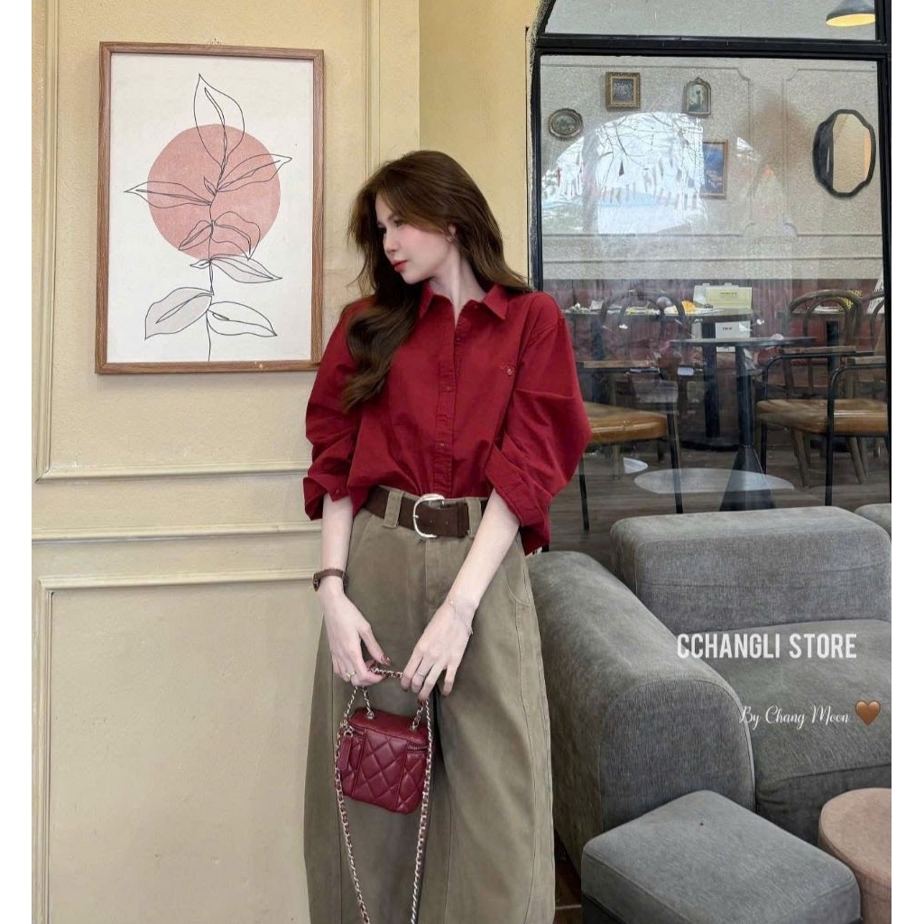 [𝑯𝒂 𝑨𝒏𝒉] Áo Sơ Mi Tang Chữ Sao Ngực QCL1