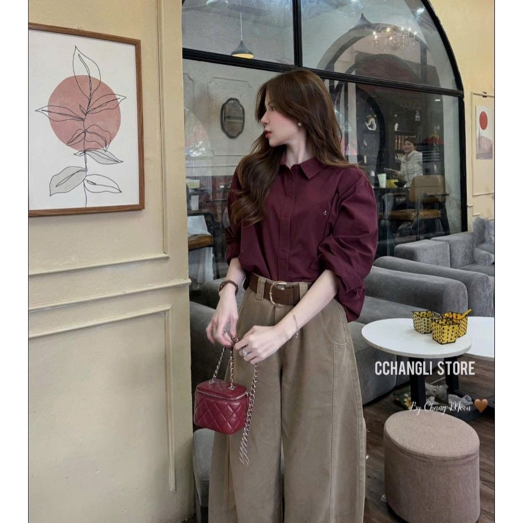 [𝑯𝒂 𝑨𝒏𝒉] Áo Sơ Mi Tang Chữ Sao Ngực QCL1