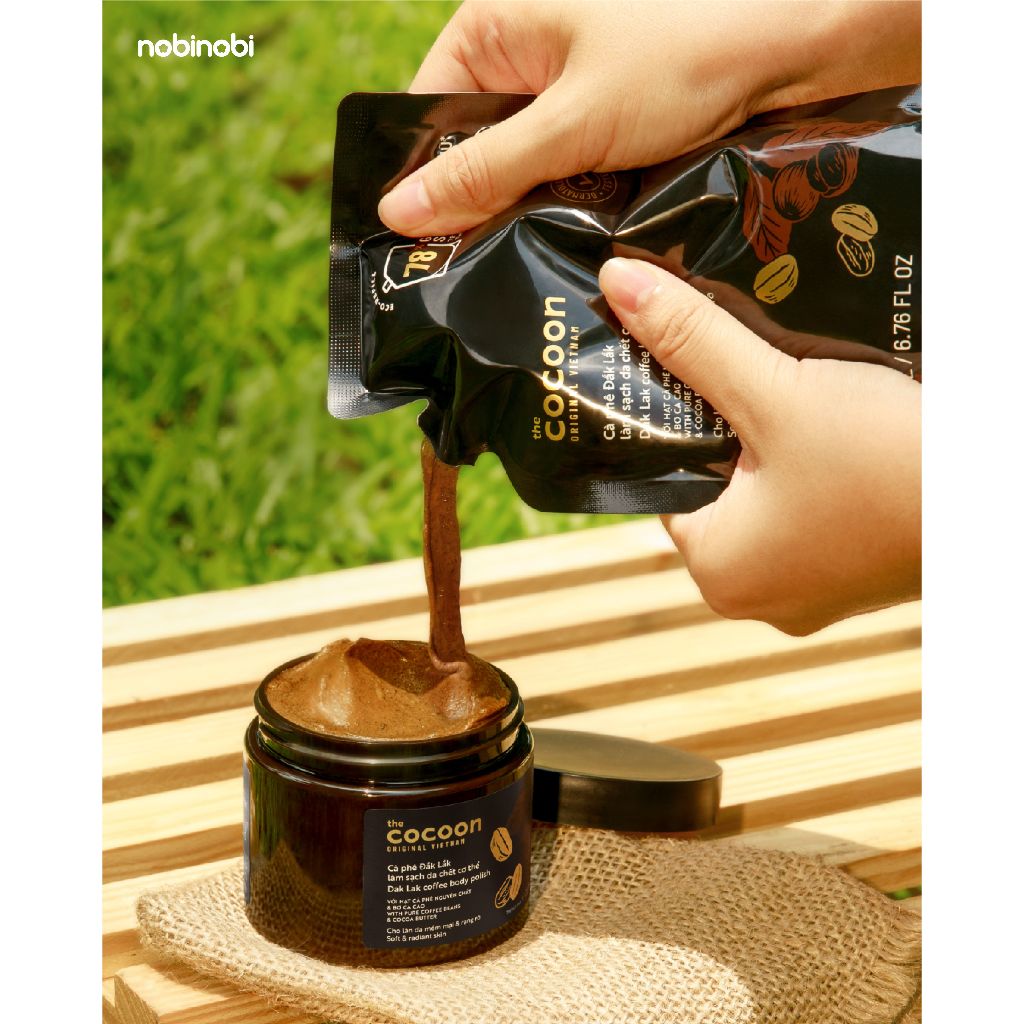 Tây tế bào chết COCOON Đắk Lắk làm sạch da  mặt và body 150ML/600ML