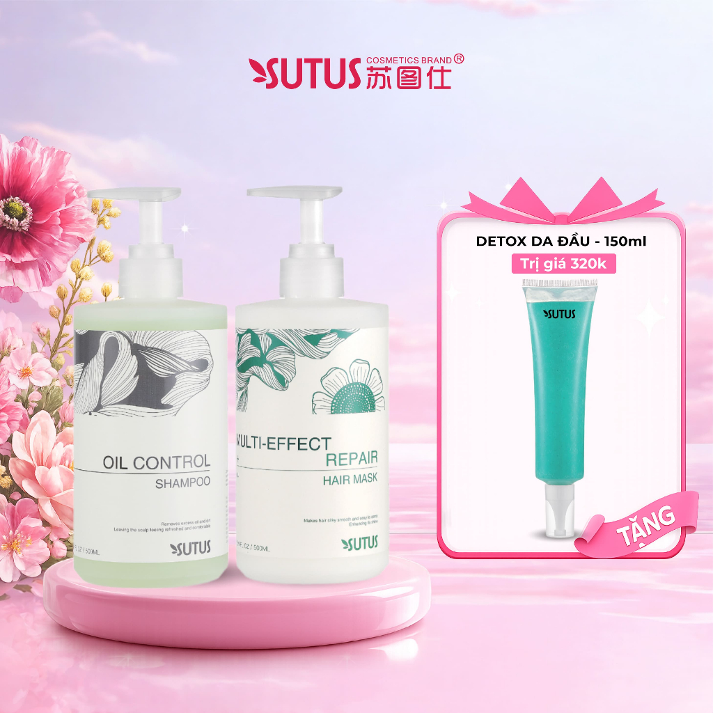 Dầu gội giảm rụng tóc, chăm sóc da đầu & kiểm soát dầu - Sutus Oil control