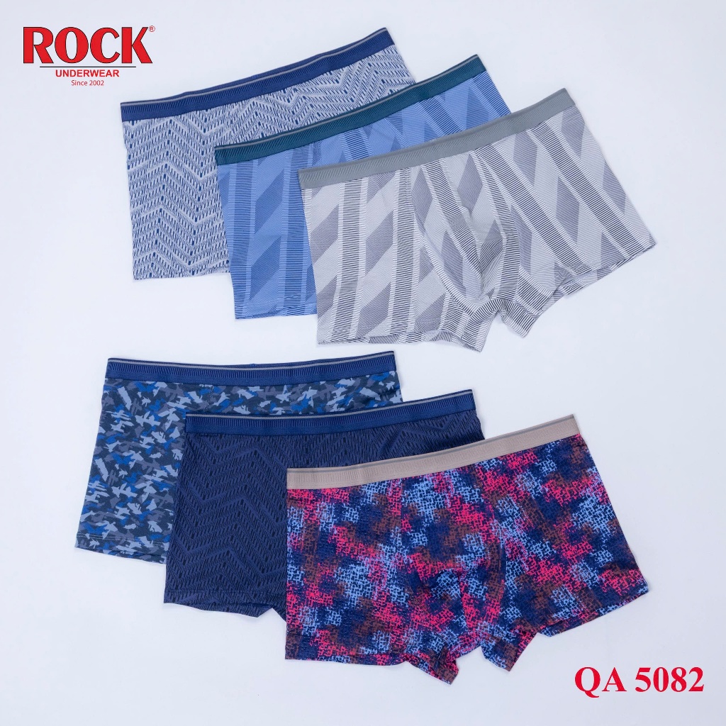 Combo3 Quần Lót Nam ROCK QA5082 Kiểu Dáng Đùi Cao Cấp,Quần Lót Cotton Thoáng Mát Thấm Hút Mồ Hôi