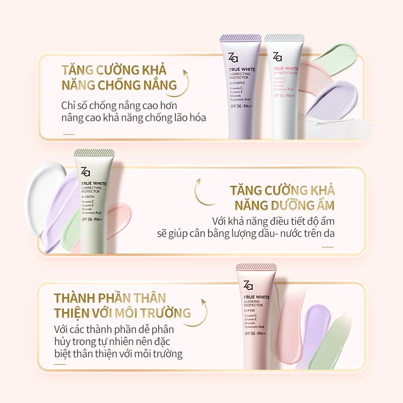 Za Kem Lót & Chống Nắng All-in-One 35g – Nâng Tone Kiềm Dầu Dưỡng Da Che Khuyết Điểm