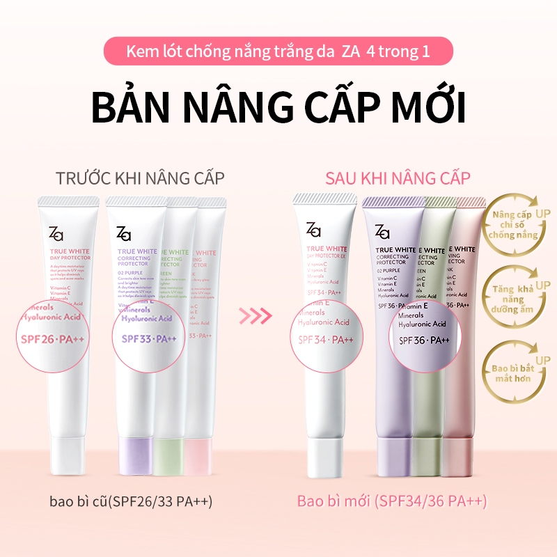 Za Kem Lót & Chống Nắng All-in-One 35g – Nâng Tone Kiềm Dầu Dưỡng Da Che Khuyết Điểm