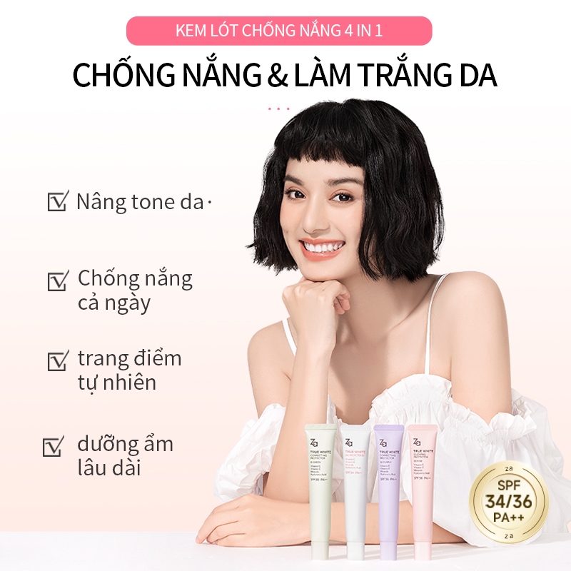 Za Kem Lót & Chống Nắng All-in-One 35g – Nâng Tone Kiềm Dầu Dưỡng Da Che Khuyết Điểm