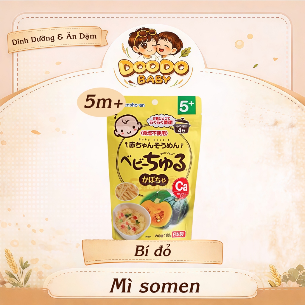 Mì Somen Rau Củ Baby Churu Ăn Dặm Cho Bé 5m+ (100g)
