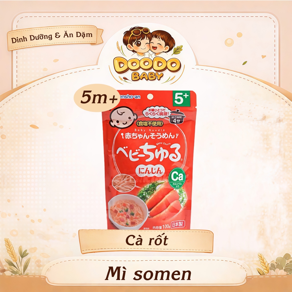 Mì Somen Rau Củ Baby Churu Ăn Dặm Cho Bé 5m+ (100g)