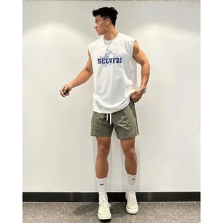 Áo Tanktop Cổ Tròn Nam Nữ Phối Chữ SELVF Phong Cách Trẻ Trung, Chất Liệu Cotton Dày Dặn