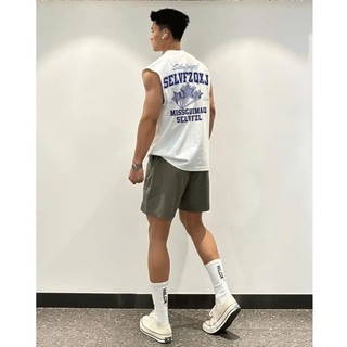 Áo Tanktop Cổ Tròn Nam Nữ Phối Chữ SELVF Phong Cách Trẻ Trung, Chất Liệu Cotton Dày Dặn