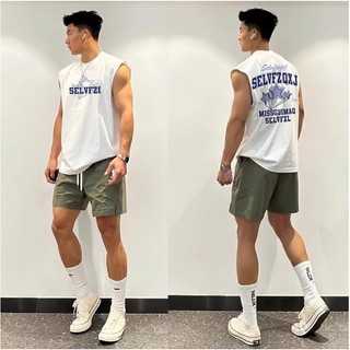 Áo Tanktop Cổ Tròn Nam Nữ Phối Chữ SELVF Phong Cách Trẻ Trung, Chất Liệu Cotton Dày Dặn