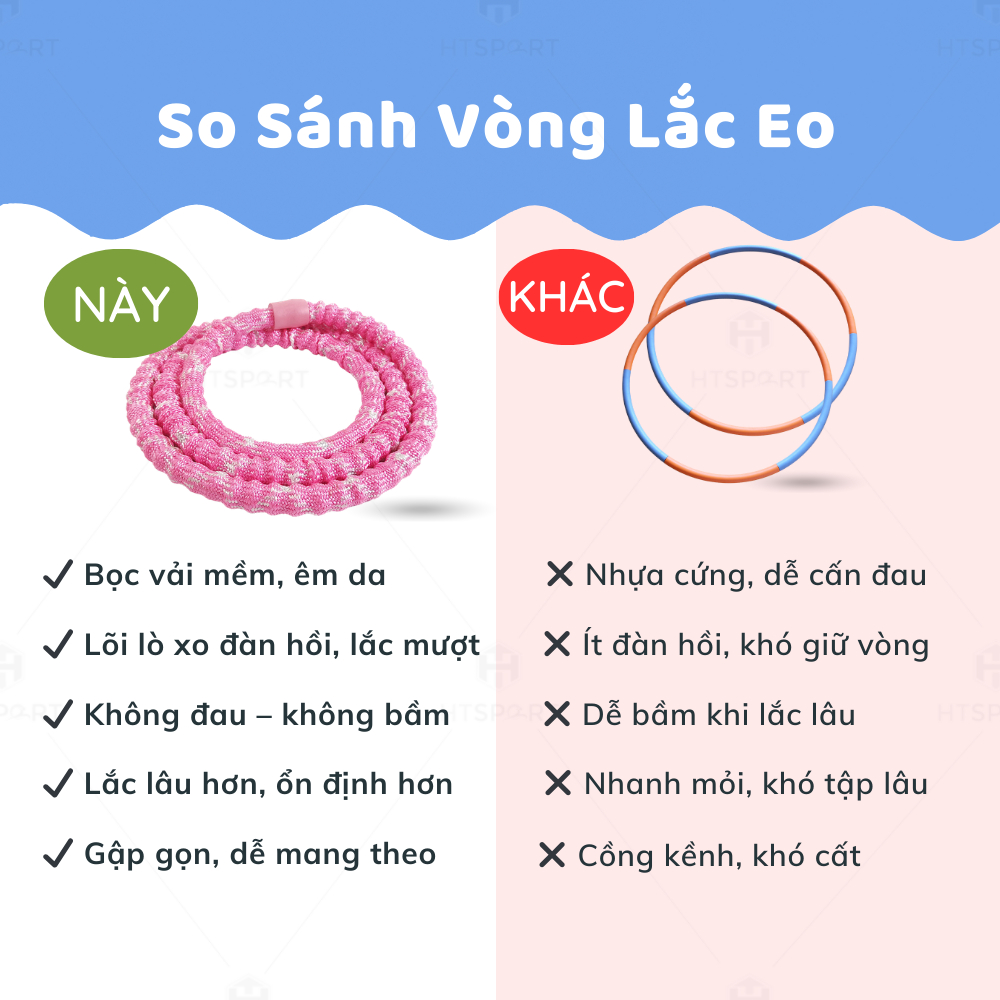 Vòng Lắc Eo Lò Xo Bọc Vải Dù - Êm Da - Giảm Calo Hiệu Quả, Giữ Eo Thon, Cải Thiện Vóc Dáng Tại Nhà