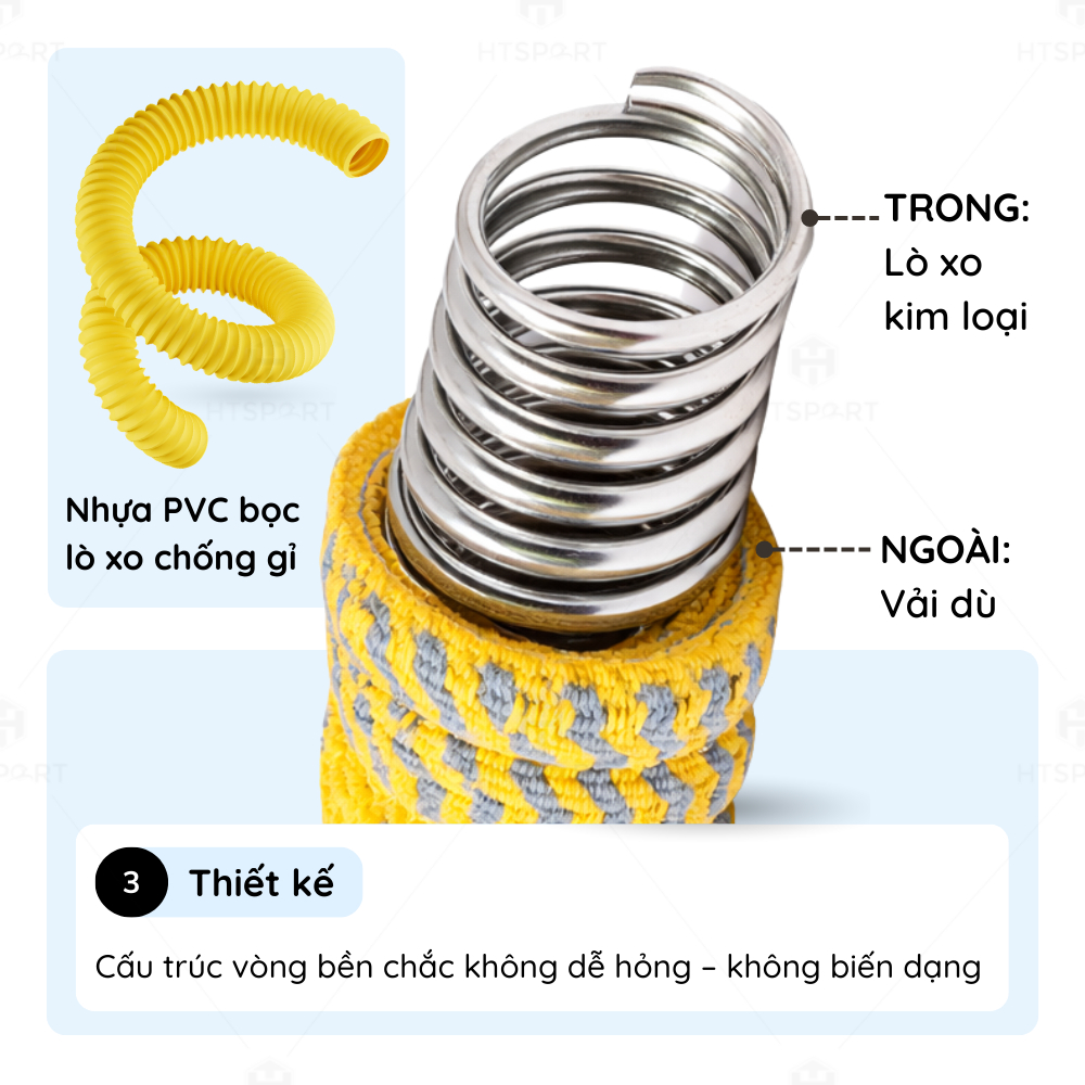 Vòng Lắc Eo Lò Xo Bọc Vải Dù - Êm Da - Giảm Calo Hiệu Quả, Giữ Eo Thon, Cải Thiện Vóc Dáng Tại Nhà