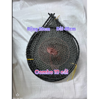 Combo 10c lờ cá vành nhựa 26*48 - không kèm cây chống