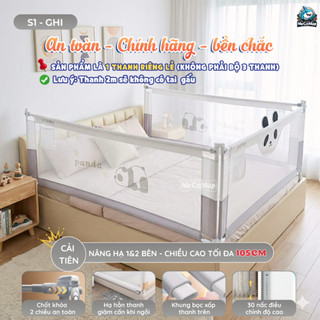 [Độc quyền SVIP] Thanh Chắn Giường Cho Bé Pakey S1 Mẫu Mới Cải Tiến Chiều Cao 105cm, Nâng Hạ 100% - 1 Thanh Chắn 1 Mặt