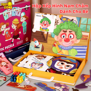 Hộp Xếp Hình Nam Châm Kèm Bút Vẽ Tranh Trí Khuôn Mặt Và Thay Đổi Trang Phục Cho Bé Rèn Luyện Tư Duy, Sáng Tạo