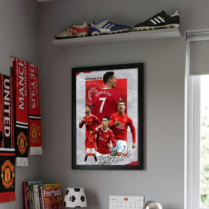 Tranh Ronaldo treo tường, để bàn khổ A4-A5 | tranh poster bóng đá