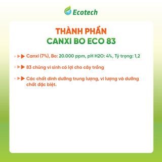 Phân Bón Canxi Bo Eco 83 (Chai 500ml) -  Siêu Đậu Trái, Siêu Dưỡng Trái, Chống Rụng Bông Trái Non,Tăng Đề Kháng Cây