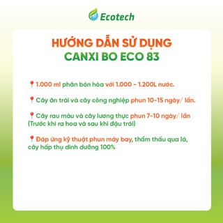 Phân Bón Canxi Bo Eco 83 (Chai 500ml) -  Siêu Đậu Trái, Siêu Dưỡng Trái, Chống Rụng Bông Trái Non,Tăng Đề Kháng Cây
