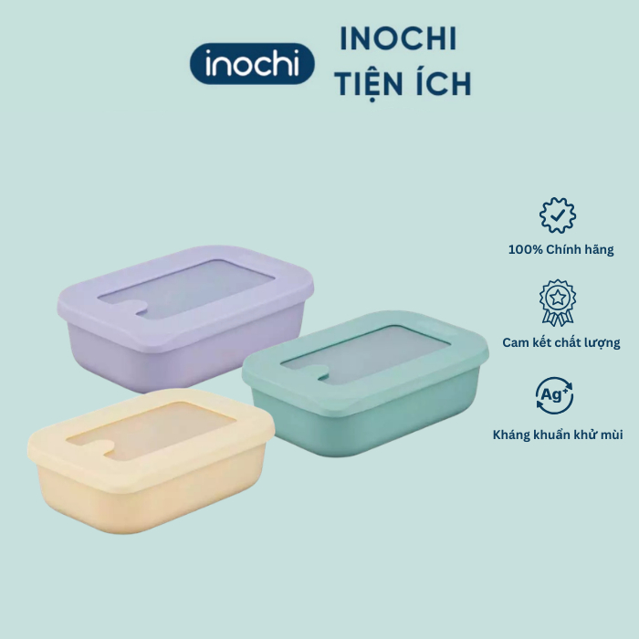 Bộ 3 hộp bảo quản thực phẩm INOCHI size 500-1000-2000ml, nhựa PP an toàn