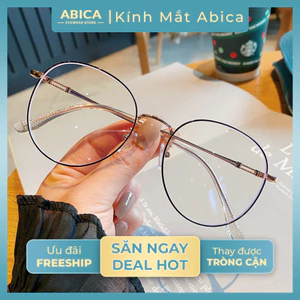 Gọng kính cận nữ nam cao cấp kính giả cận phong cách Âu Hàn chống tia UV hit hot cá tính thời trang giá rẻ ABICA 124