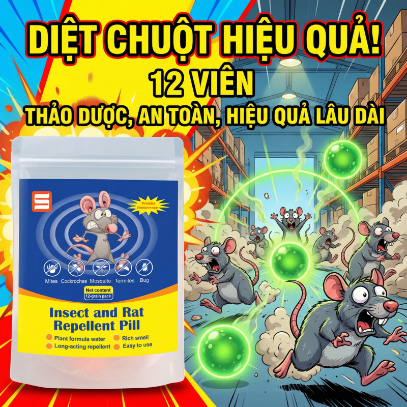 🐭10.000 năm không còn chuột🐭Viên đuổi chuột thuốc đuổi chuột viên đuổi chuột siêu mạnh đuổi chuột trong nhà