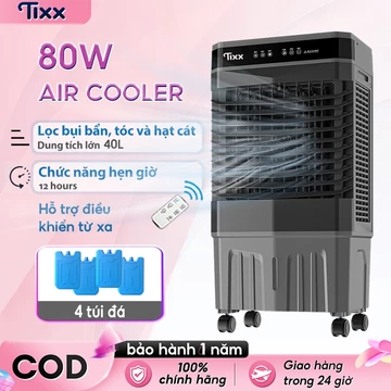 TIXX quạt điều hòa hơi nước 80W loại có thể hẹn giờ và điều khiển từ xa quạt điều hòa