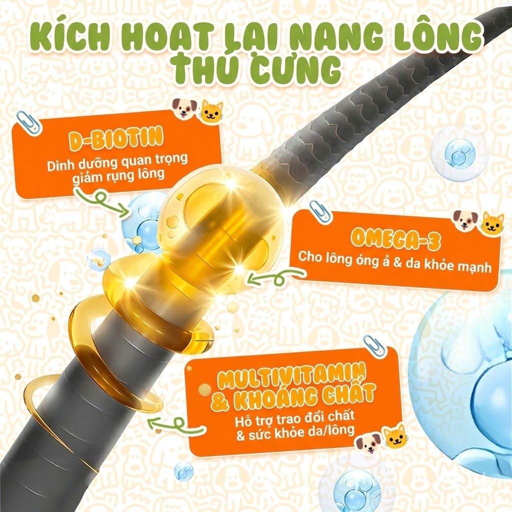Cassiel Pet Cá Fish Oil Bổ Sung Omega 3 Tăng Sức Đề Kháng Giảm Rụng & Mượt Lông Mèo Cho Chó