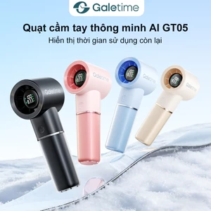 Galetime Quạt tay mini USB LED, màn hình AI, hẹn giờ thông minh, pin 5000mAh siêu bền cho du lịch ngoài trời, giá rẻ