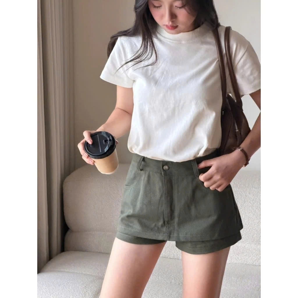 Quần váy kaki nữ ForgirlStudio chân váy dáng ngắn chất vải kaki mịn, dày dặn T231