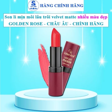 Son lì không trôi khi ăn uống chính hãng Golden Rose velvet matte lipstick son lì lâu trôi màu đỏ GR