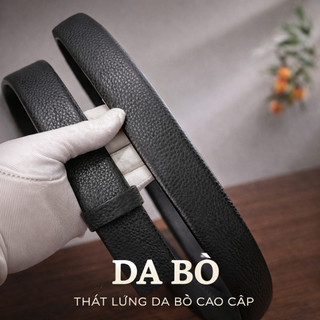 Dây lưng nam da bò không mặt bản dây 3,5cm dùng cho khóa gạt tự động