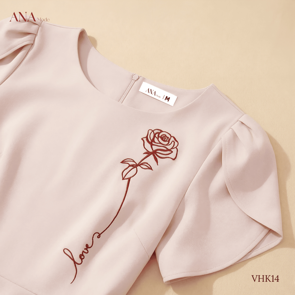 Áo Kiểu Peplum Trung Niên ANA Mode Chất Liệu Cotton Xược Trang Nhã Đi Tiệc Quà Tặng Mẹ AK25VHK14