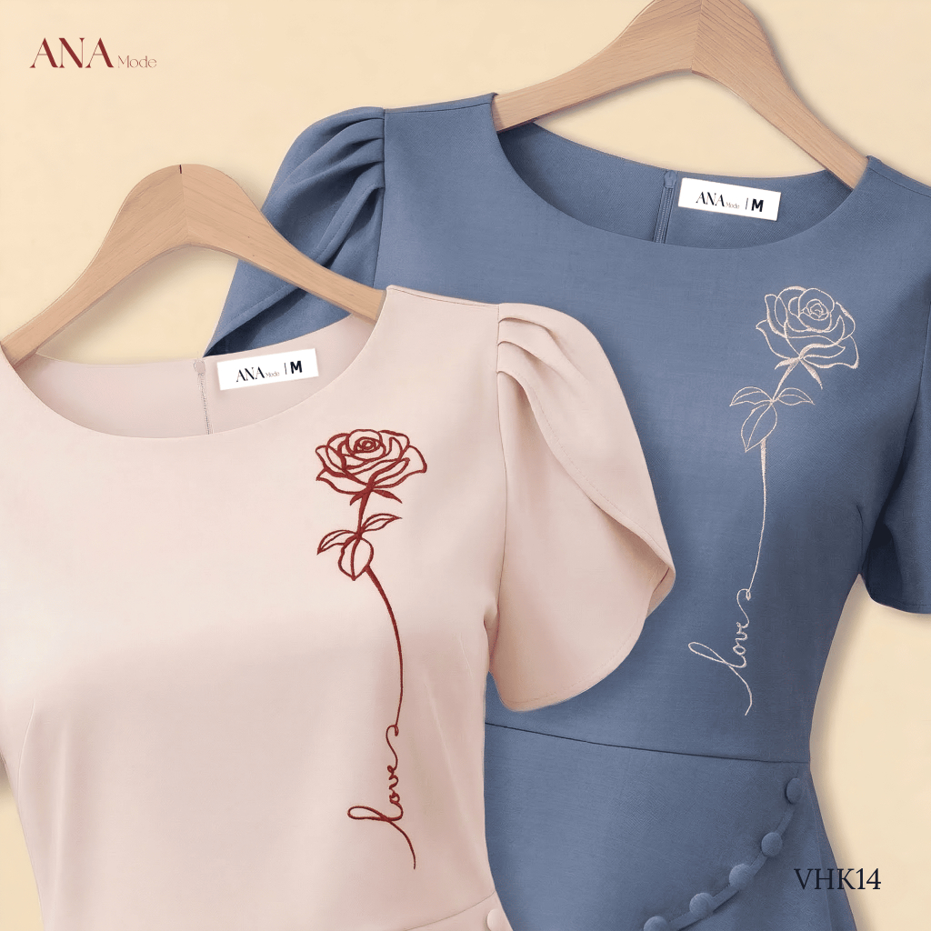 Áo Kiểu Peplum Trung Niên ANA Mode Chất Liệu Cotton Xược Trang Nhã Đi Tiệc Quà Tặng Mẹ AK25VHK14