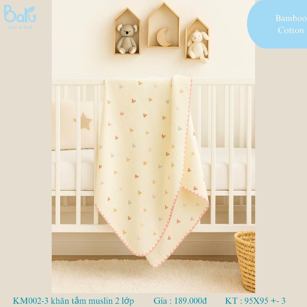 KHĂN TẮM MUSLIN 2 LỚP KM002-3