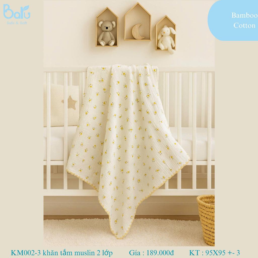 KHĂN TẮM MUSLIN 2 LỚP KM002-3