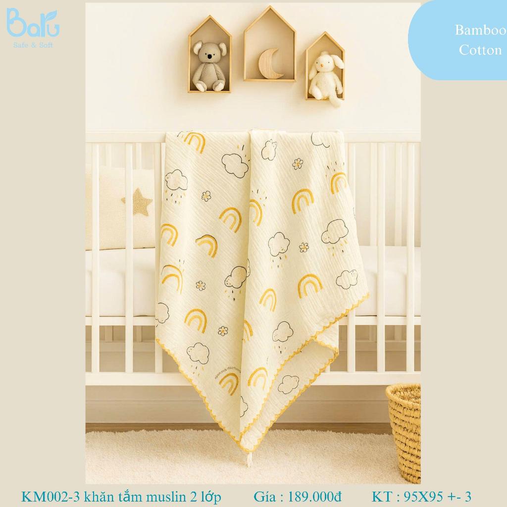 KHĂN TẮM MUSLIN 2 LỚP KM002-3