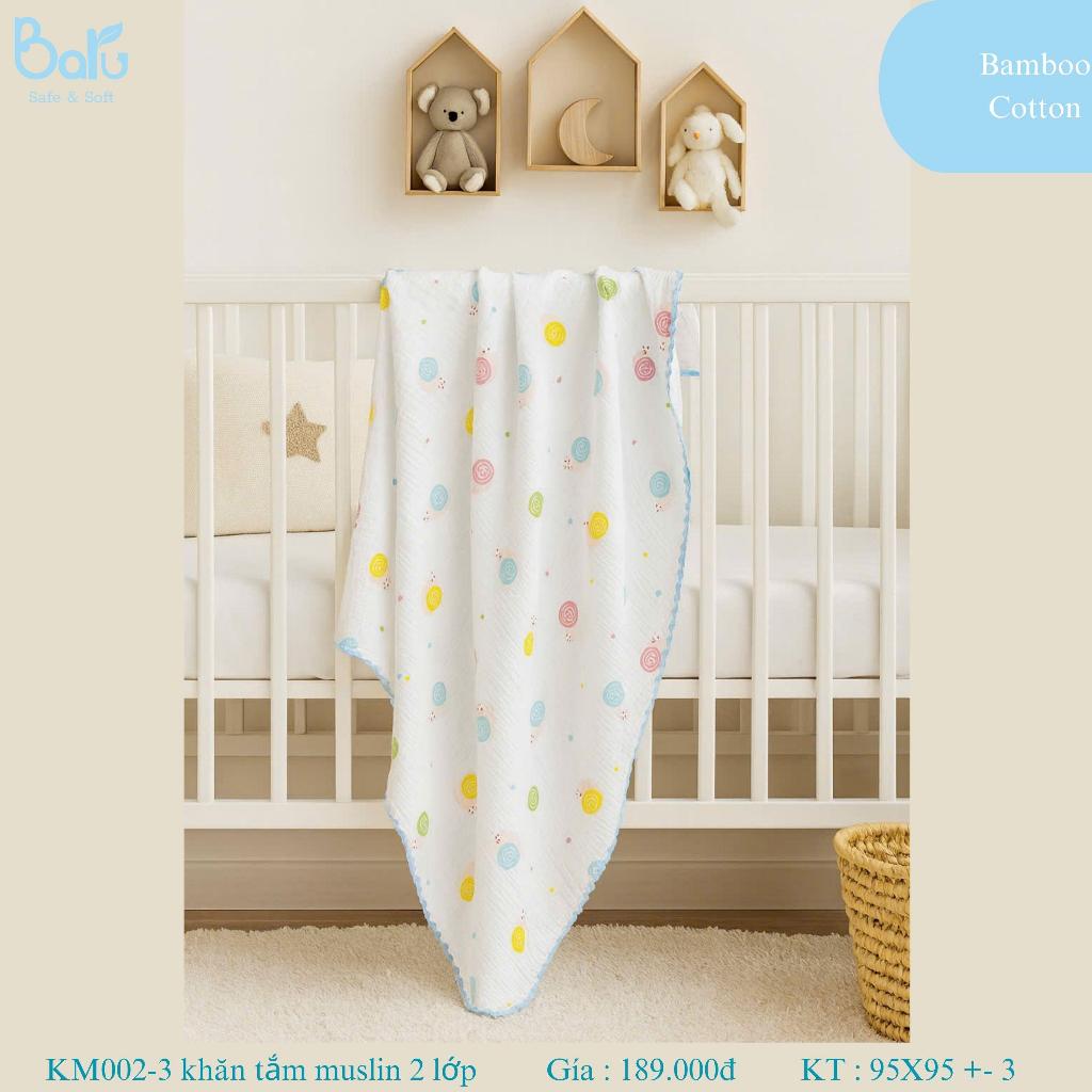 KHĂN TẮM MUSLIN 2 LỚP KM002-3