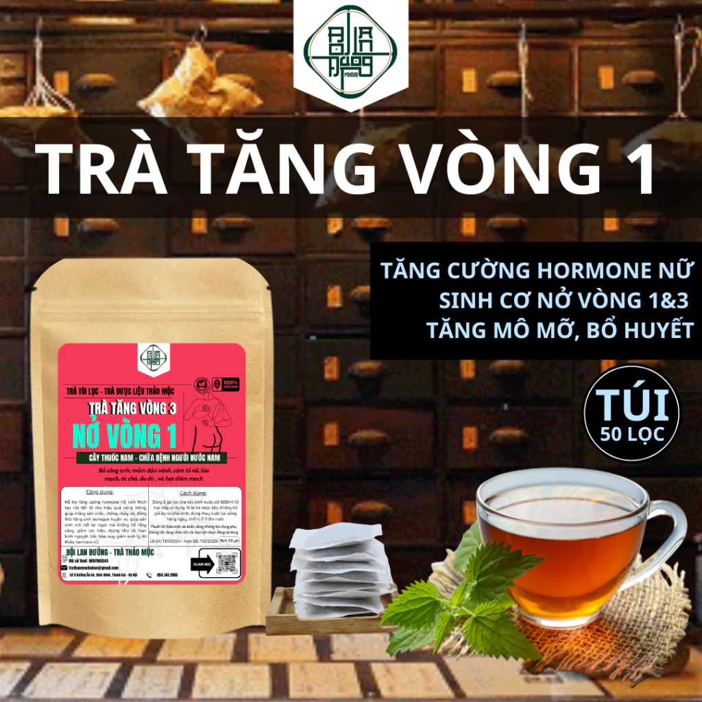 [Có Che Tên] Trà Tăng Vòng 1 - Bội Lan Đường - Mầm Đậu Nành, Sâm Tố Nữ, Làm Đẹp Săn Chắc - 50 lọc