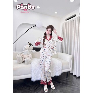Đồ ngủ pijama quần dài thiết kế tay lỡ nút bọc tiểu thư (DB202)