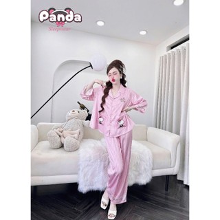 Đồ ngủ pijama quần dài thiết kế tay lỡ nút bọc tiểu thư (DB202)