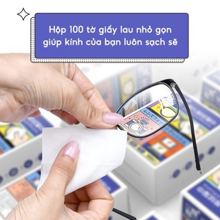 Hộp 100 khăn lau kính nano Lynhome Store chống bám hơi nước, Giấy lau kính mắt chống sương mù mồ hôi