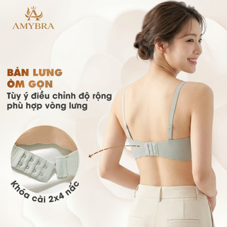 Combo 3 Áo Ngực Su Kẻ Sọc Cúp Ngang Đệm Bàn Tay, Set 3 Áo Lót Nữ Không Gọng Nâng Ngực AMYBRA A5277