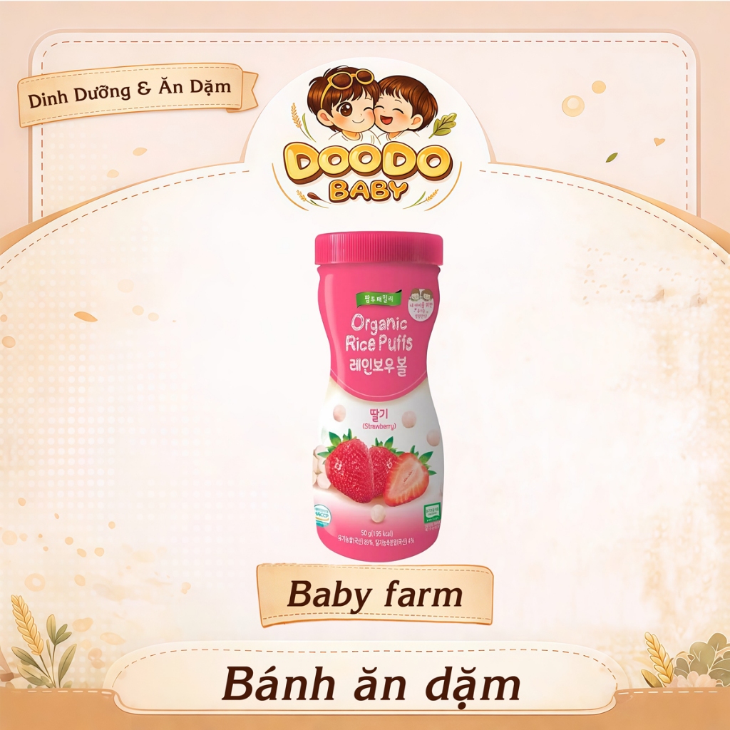 Bánh Gạo Ăn Dặm Hữu Cơ Dạng Viên Farm To Baby Cho Bé (50g)
