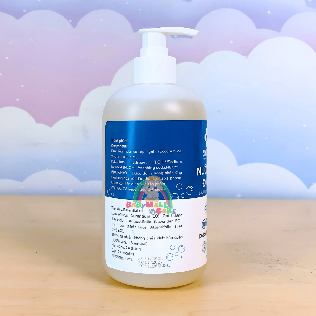 Nước Giặt Đồ Lót SingSong Làm Sạch Quần Áo Lót Từ Tinh Dầu Tự Nhiên 500ML Chai | Babymall & Care