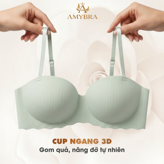 Combo Áo Ngực Nữ Không Gọng Đúc Su, Áo Lót Nữ Cup Ngang Mút Vừa Gom Quả AMYBRA A5277