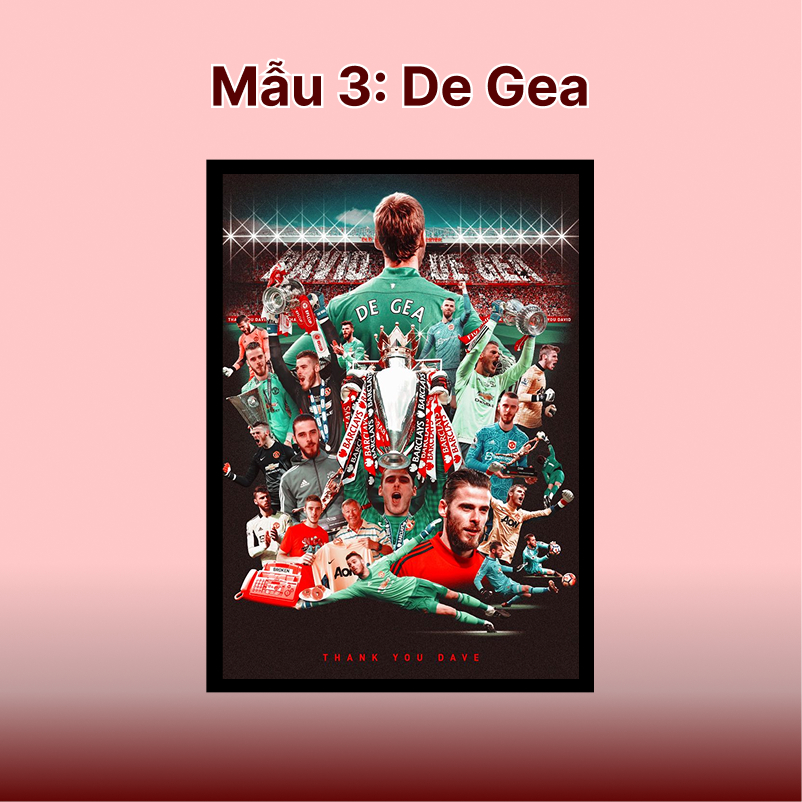 Tranh Manchester United treo tường, để bàn khổ A4-A5 | tranh poster bóng đá | MU
