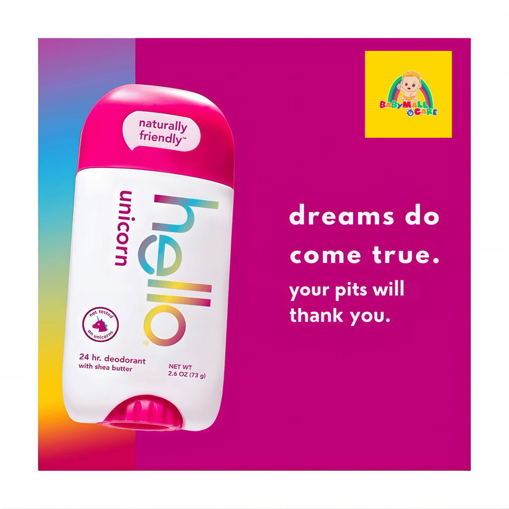 Lăn Khử Mùi Hello Unicorn Hello 24H Tự Nhiên Dưỡng Da Khô Thoáng Thơm Dịu Nhẹ 73g | Babymall & Care