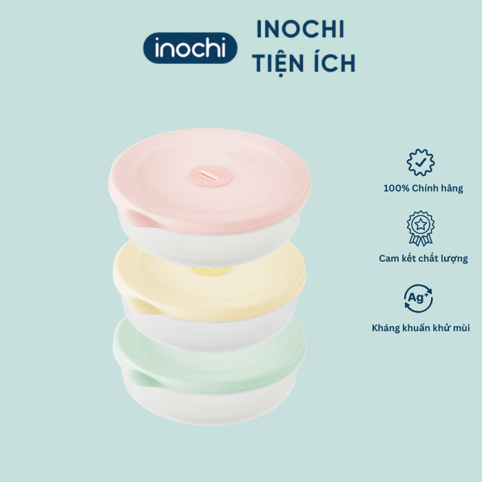 [MÃ MỚI] Bộ 3 hộp trữ đông tròn INOCHI nhựa PP nguyên sinh an toàn, tiện lợi