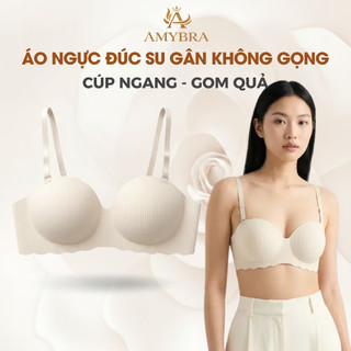 Combo Áo Ngực Nữ Không Gọng Đúc Su, Áo Lót Nữ Cup Ngang Mút Vừa Gom Quả AMYBRA A5277