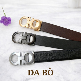 Thắt lưng nam da bò cao cấp dây nịt nam phong cách hàn quốc bản nhỏ 3.3cm chữ a số 8 giaynamdep699