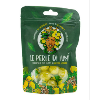 Kẹo Trái Cây Ý, PERLE DI LUMÌ, Sicilian Citrus Candies 100g – Kẹo Cam/Chanh/Quýt Sicily, Giàu Vitamin C, Gluten Free